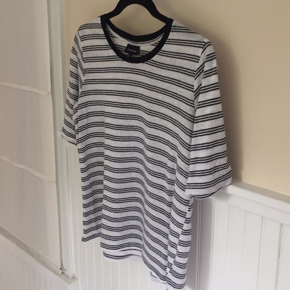 Who What Wear linen blend striped top